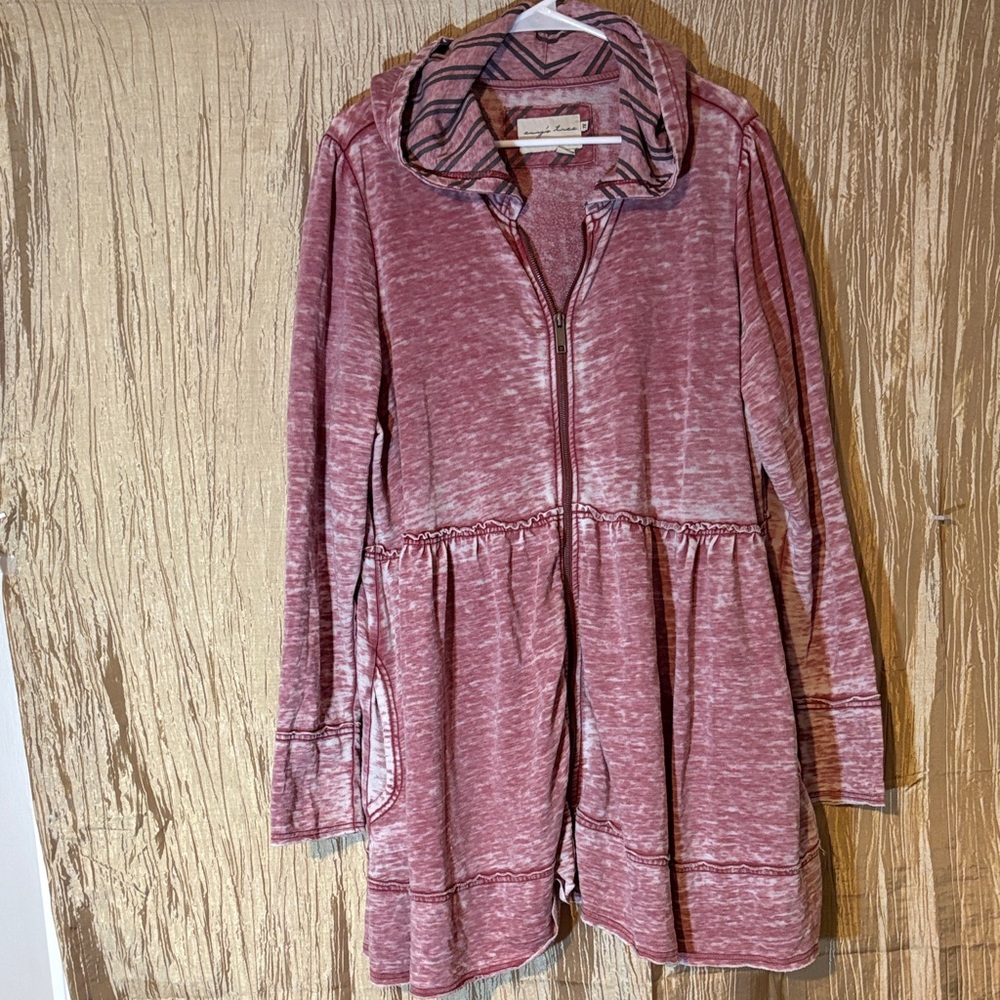 Evy's Tree Red and Gray Striped Hoodie